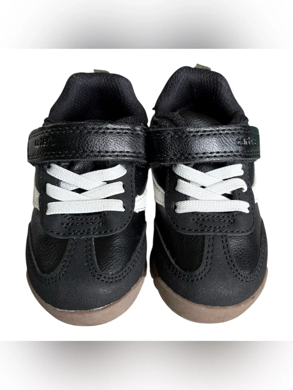 Carter's Classic Black/White Hook & Loop Low Top Sneakers US 5